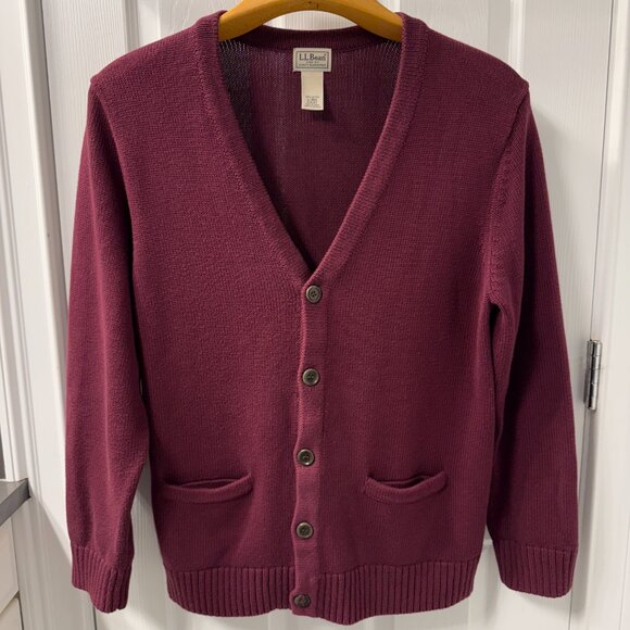 L.L. Bean Burgundy Cardigan Sweater Size Large - Picture 7 of 7